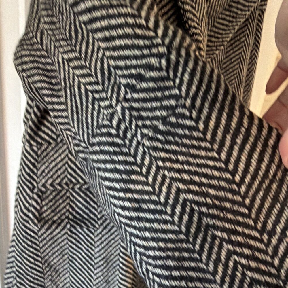 WE THE FREE People Micah Herringbone Long Duster Coat Black White oversized XS - Picture 8 of 12